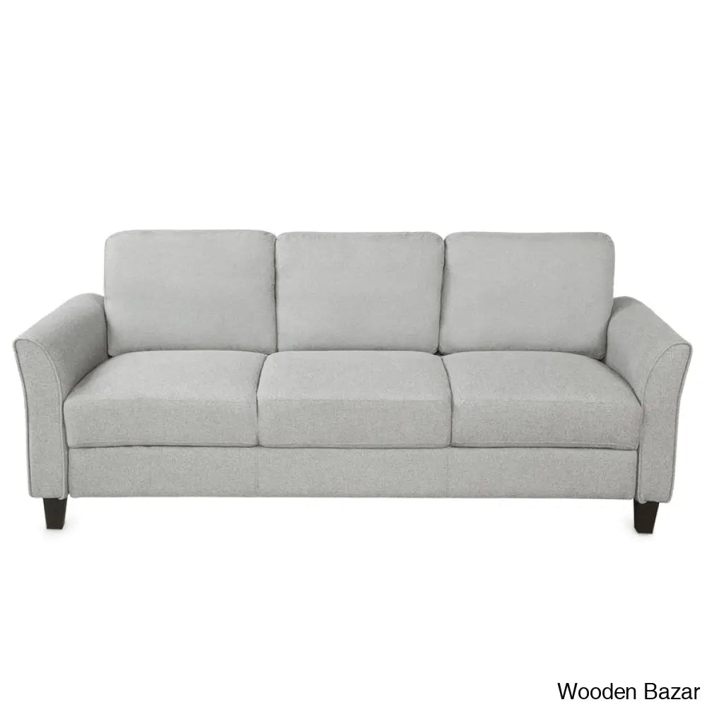 Rodriguez Light Gray 3-Seat Sofa & Loveseat Chair Set - Wooden Bazar