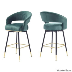 Roelligs Swivel Upholstered 29.9’’ Counter And Bar Stool With Metal Frame (Set Of 2)