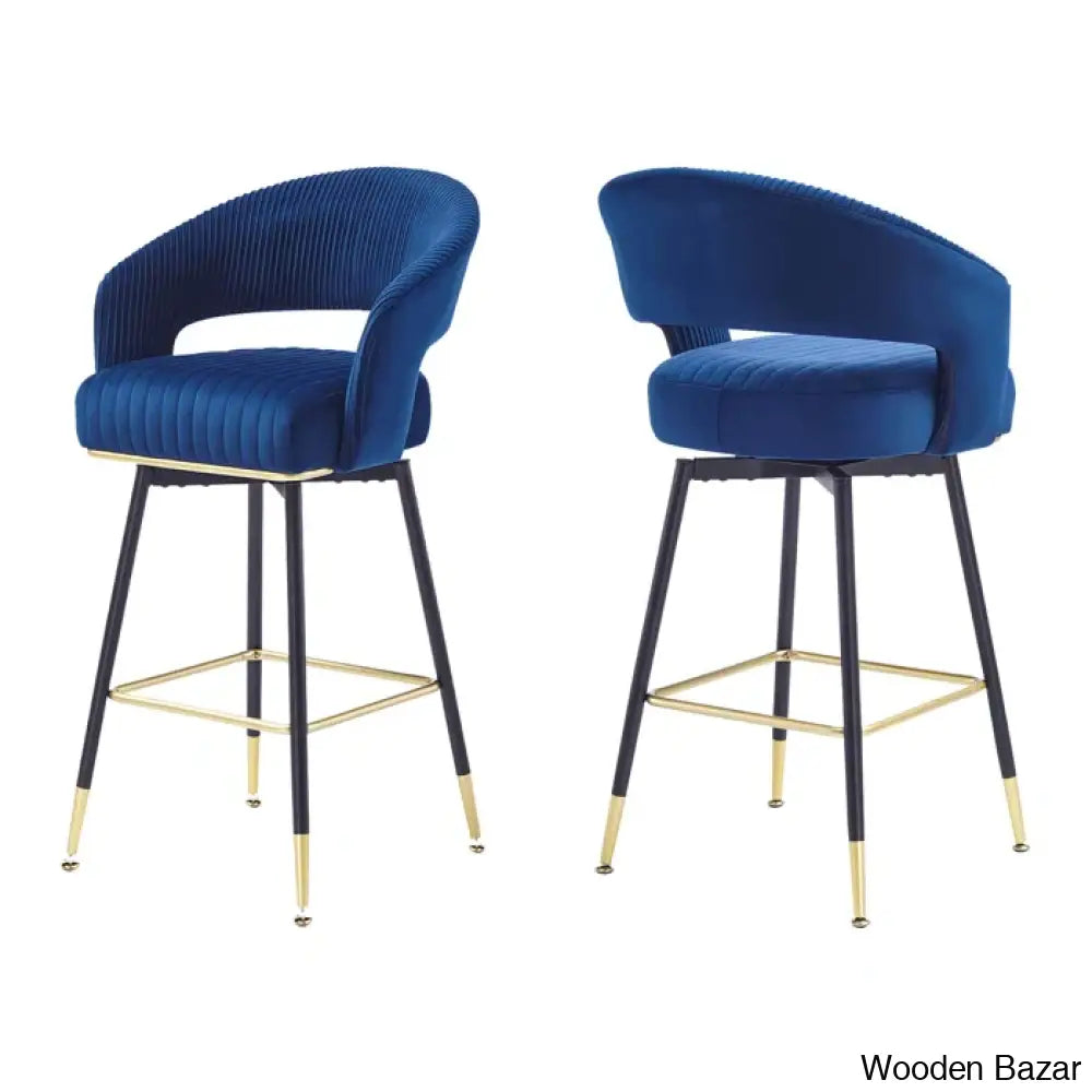 Roelligs Swivel Upholstered 29.9’’ Counter And Bar Stool With Metal Frame (Set Of 2)