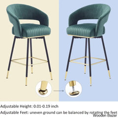 Roelligs Swivel Upholstered 29.9’’ Counter And Bar Stool With Metal Frame (Set Of 2)
