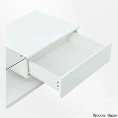 Rondellea Coffee And Center Table With Storage Modern Tempered Glass