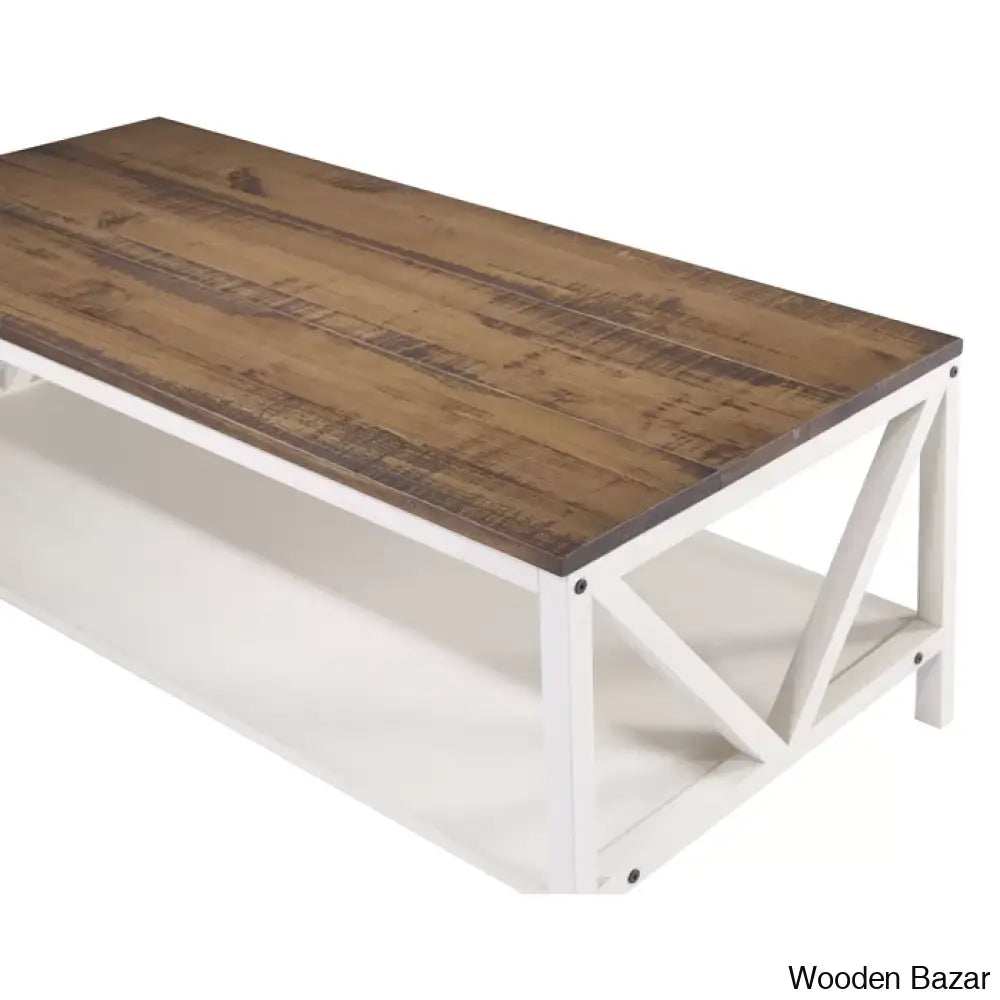 Rosa Solid Wood Top Coffee And Center Table