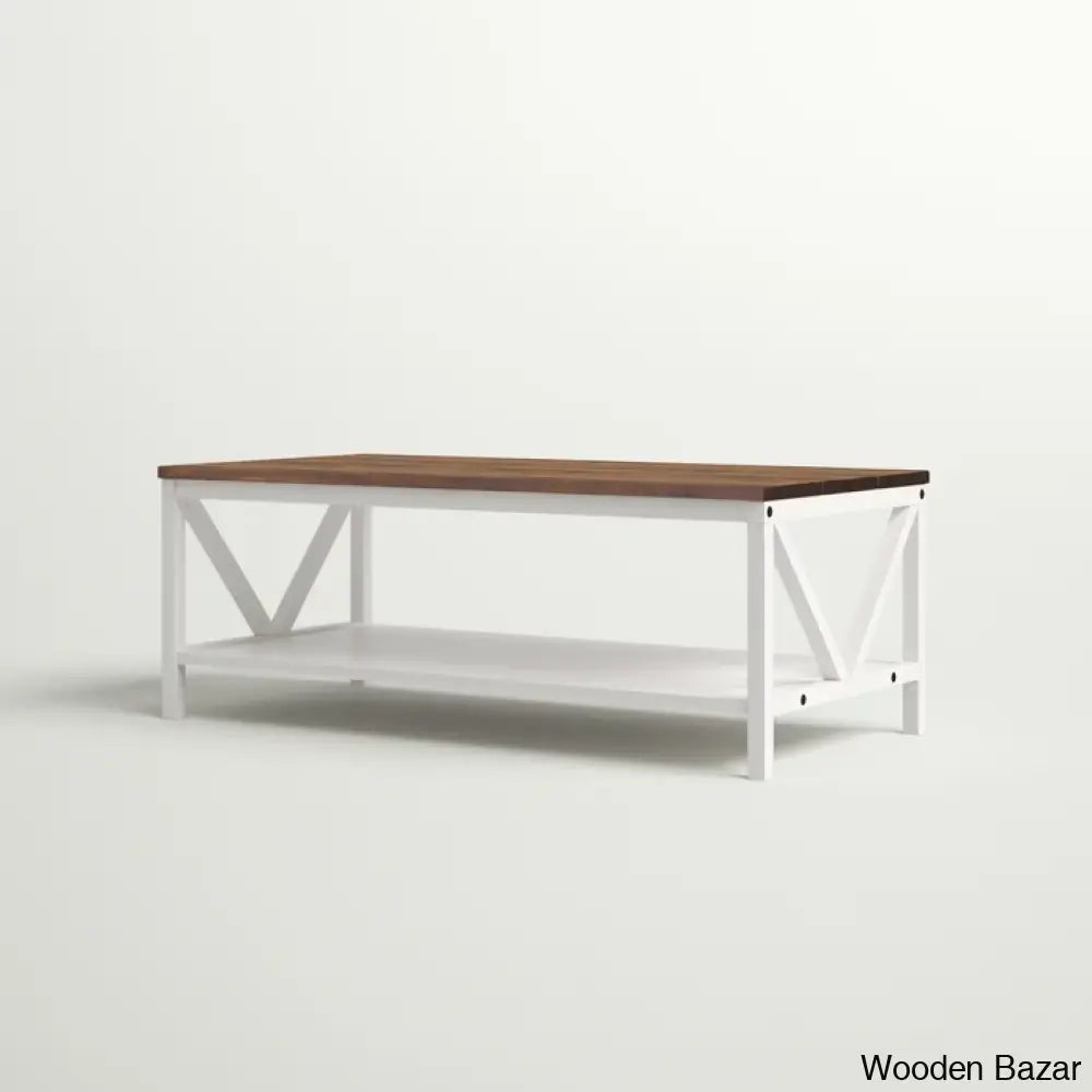 Rosa Solid Wood Top Coffee And Center Table