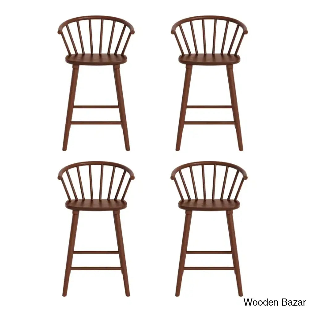 Rosamariae Swivel Solid Wood Counter And Bar Stool (Set Of 4)