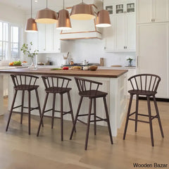 Rosamariae Swivel Solid Wood Counter And Bar Stool (Set Of 4)