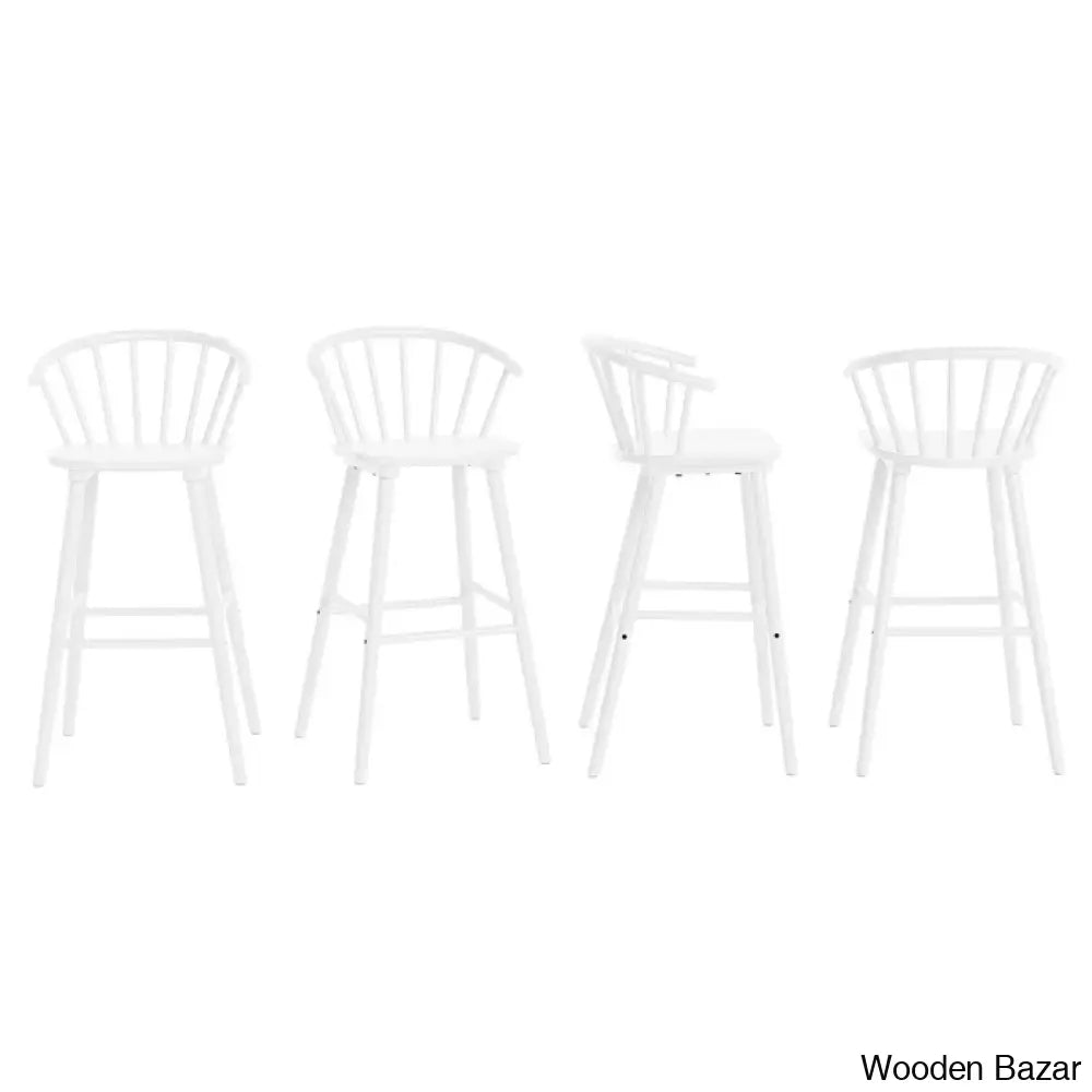 Rosamariae Swivel Solid Wood Counter And Bar Stool (Set Of 4)