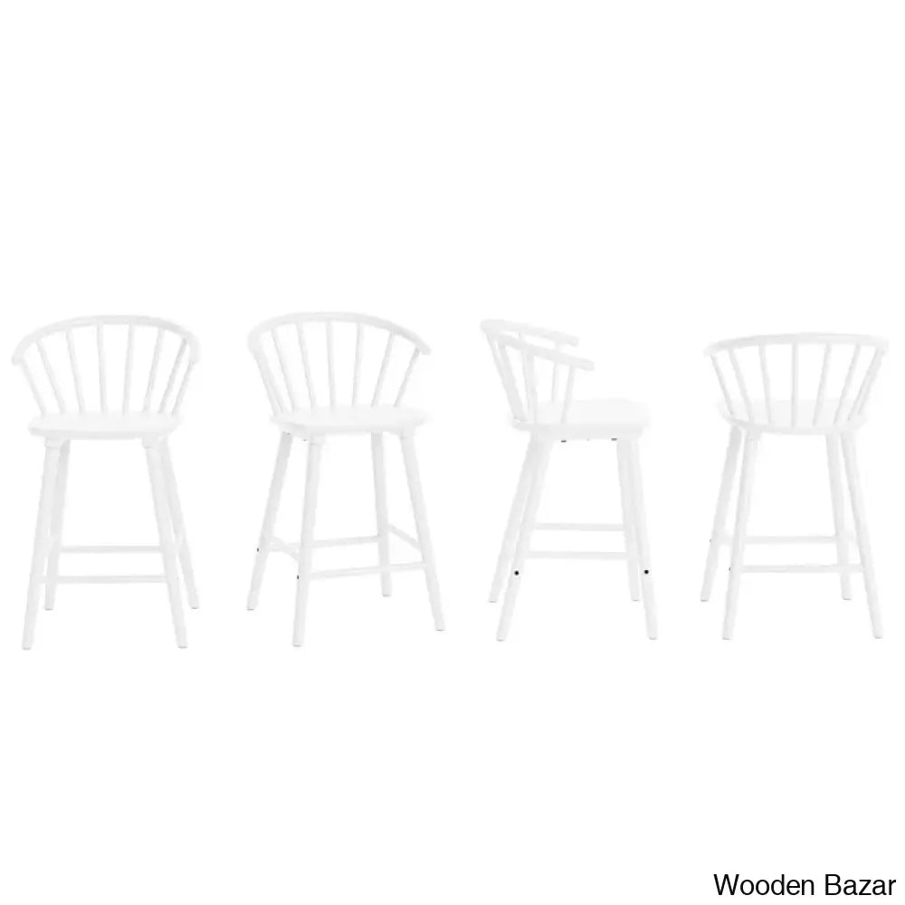 Rosamariae Swivel Solid Wood Counter And Bar Stool (Set Of 4)