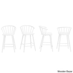 Rosamariae Swivel Solid Wood Counter And Bar Stool (Set Of 4)