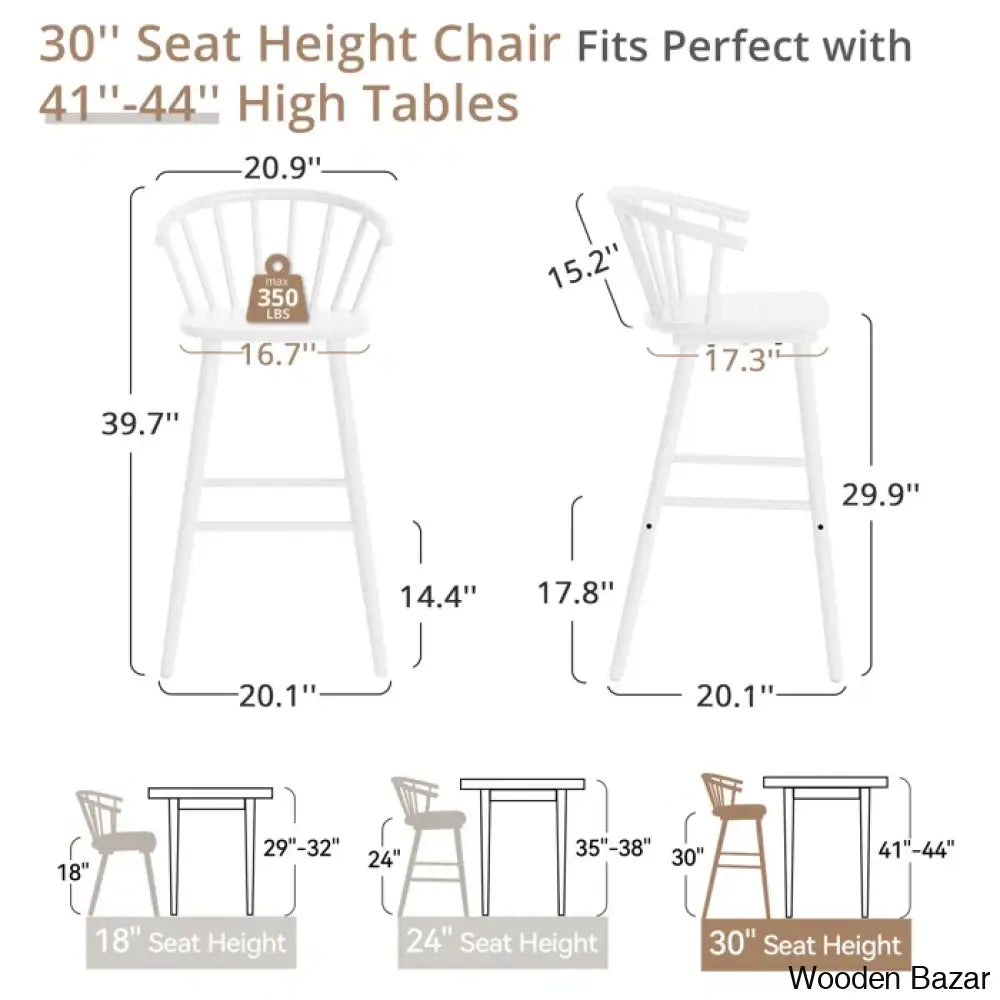 Rosamariae Swivel Solid Wood Counter And Bar Stool (Set Of 4)