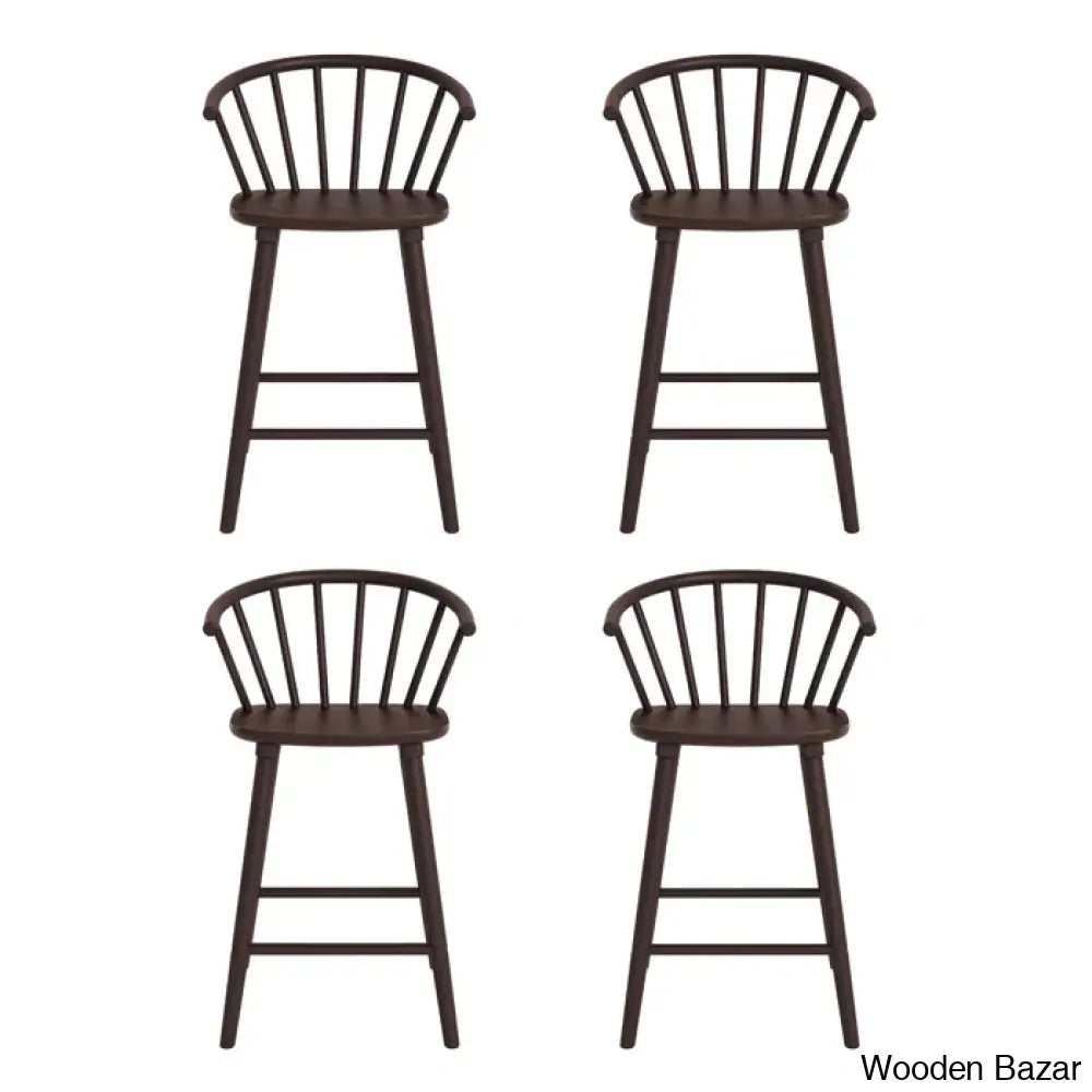 Rosamariae Swivel Solid Wood Counter And Bar Stool (Set Of 4)