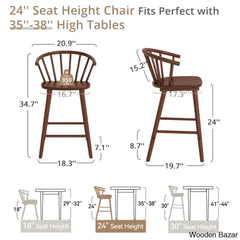 Rosamariae Swivel Solid Wood Counter And Bar Stool (Set Of 4)