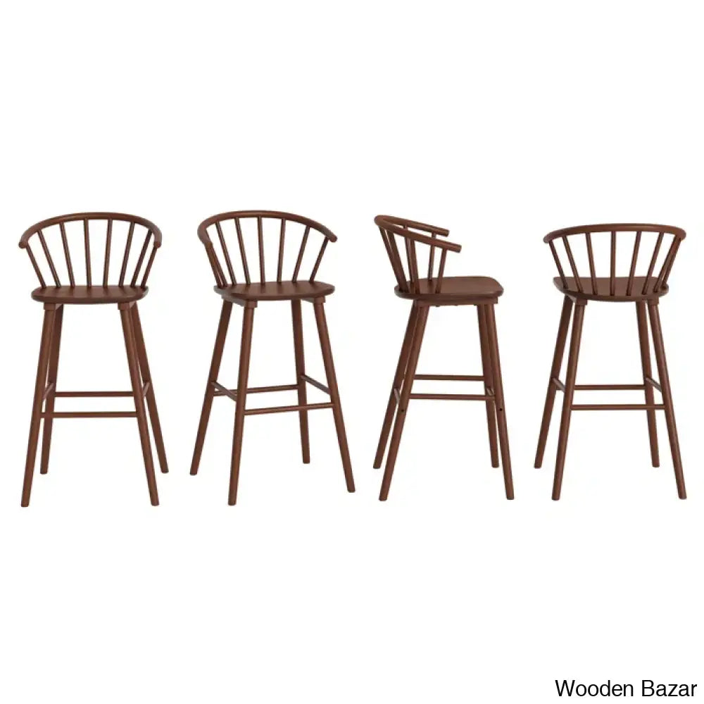 Rosamariae Swivel Solid Wood Counter And Bar Stool (Set Of 4)