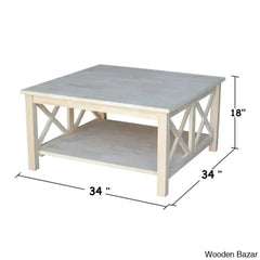 Rossitano Solid Wood Coffee And Center Table