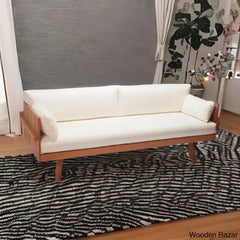 Ruby Solid Wood 3-Seater Couch With Timeless Comfort And Durability In A Stylish Design Off White