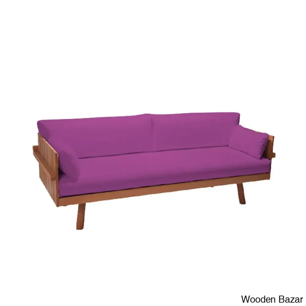 Ruby Solid Wood 3-Seater Couch With Timeless Comfort And Durability In A Stylish Design Pink