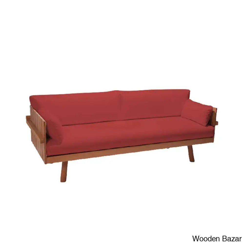 Ruby Solid Wood 3-Seater Couch With Timeless Comfort And Durability In A Stylish Design Turquoise