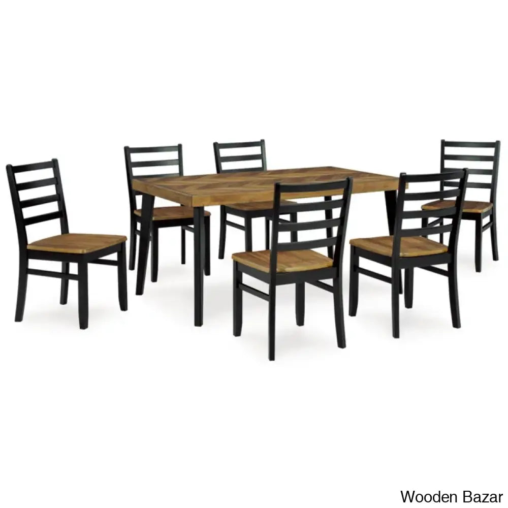 Rustorn 6 Seater New Dining Table Set (Of 7 Piece) - Wooden Bazar