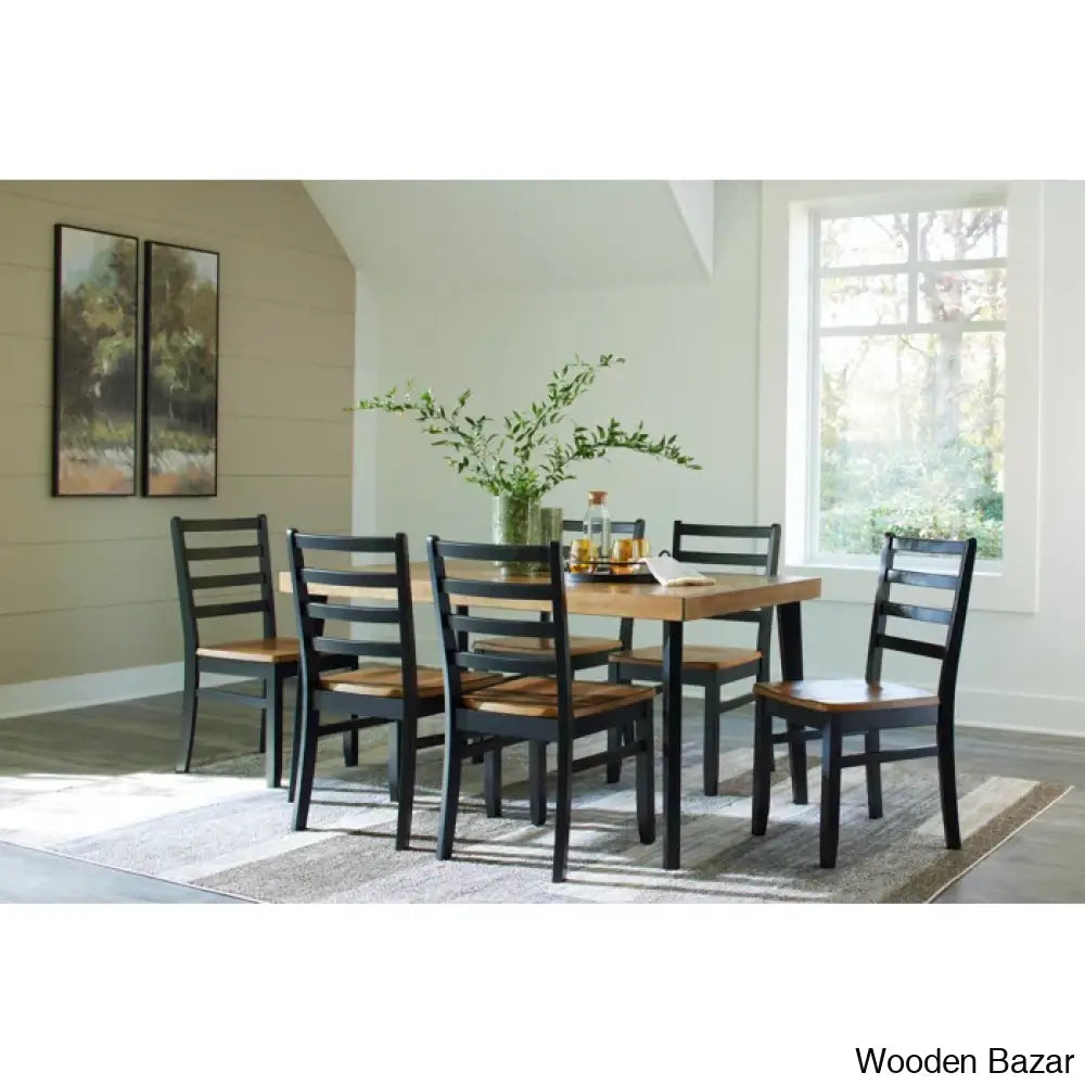 Rustorn 6 Seater New Dining Table Set (Of 7 Piece) - Wooden Bazar