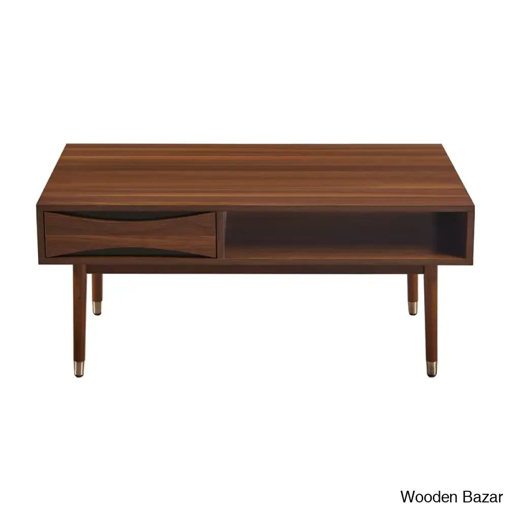 Saborntono Teamson Home Dawson 40’’ Wooden Coffee And Center Table With Drawer Walnut