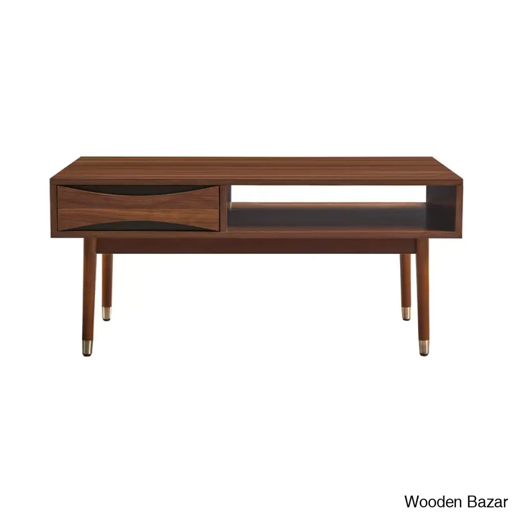 Saborntono Teamson Home Dawson 40’’ Wooden Coffee And Center Table With Drawer Walnut