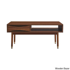 Saborntono Teamson Home Dawson 40’’ Wooden Coffee And Center Table With Drawer Walnut