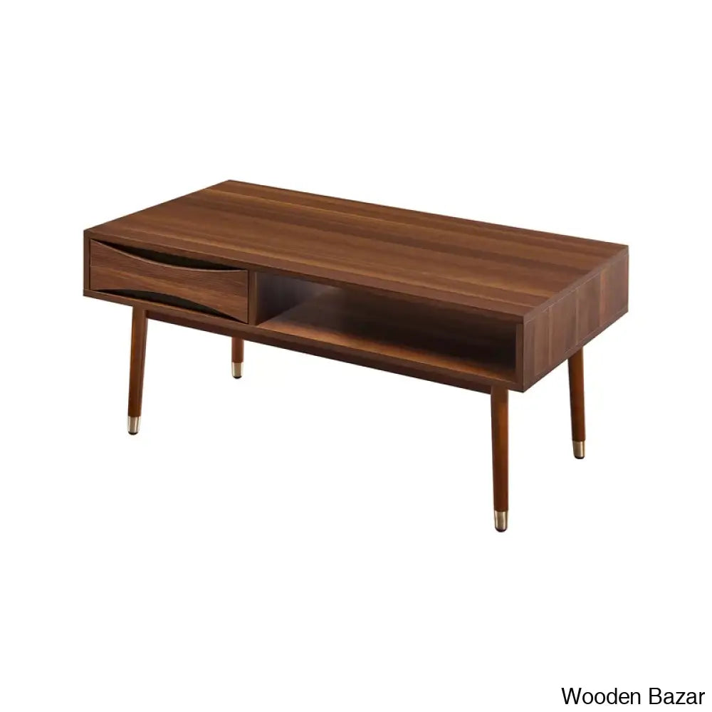 Saborntono Teamson Home Dawson 40’’ Wooden Coffee And Center Table With Drawer Walnut