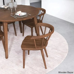 Saige 4 Seater New Walnut Solid Wood Dining Set