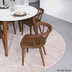 Saige 4 Seater New Walnut Solid Wood Dining Set
