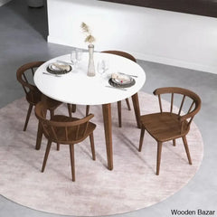 Saige 4 Seater New Walnut Solid Wood Dining Set