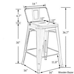 Saleha Swivel Counter And Bar Stool With Metal Frame (Set Of 4)