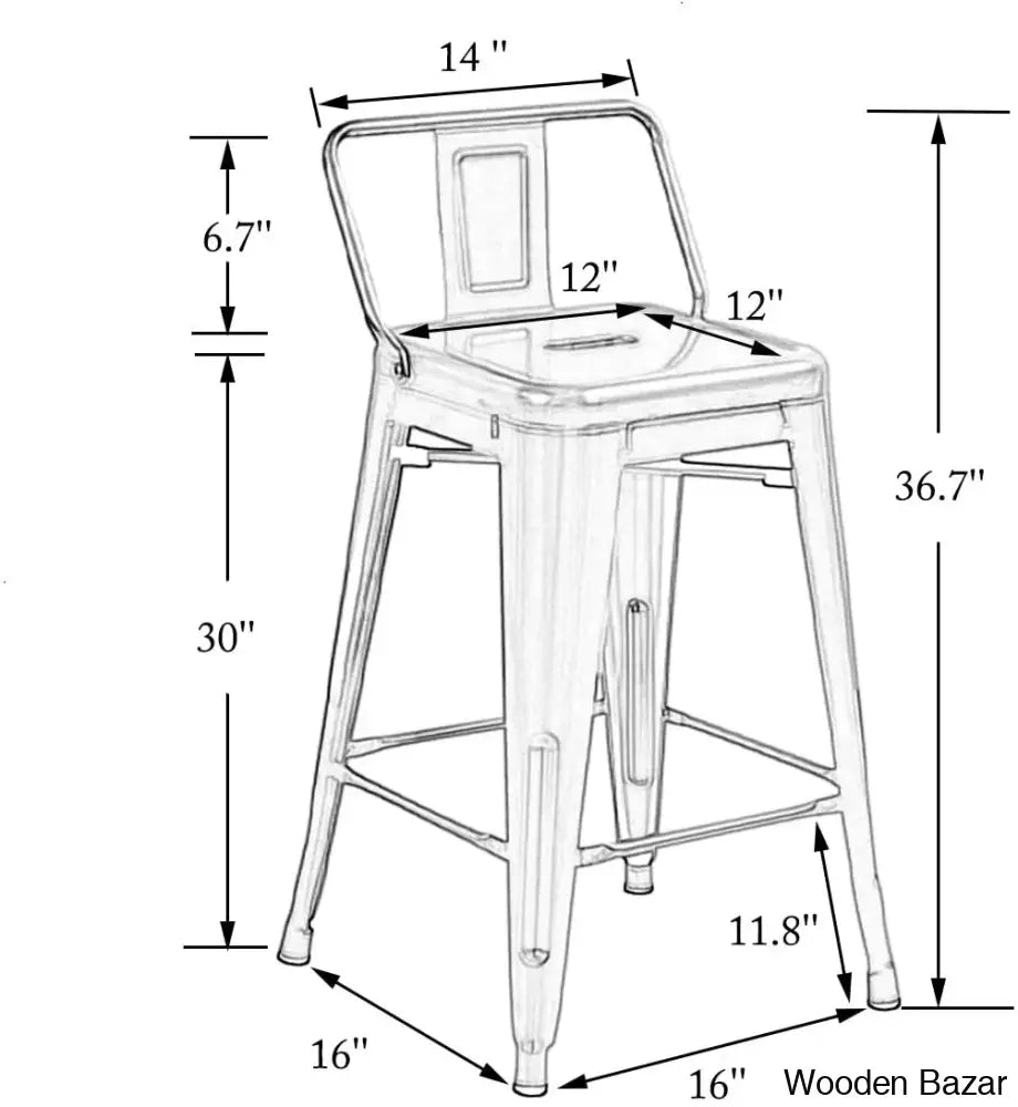 Saleha Swivel Counter And Bar Stool With Metal Frame (Set Of 4)