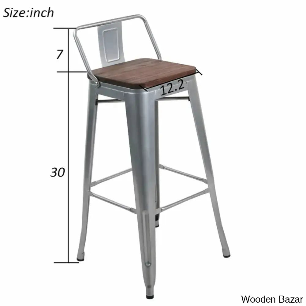 Saleha Swivel Counter And Bar Stool With Metal Frame (Set Of 4)