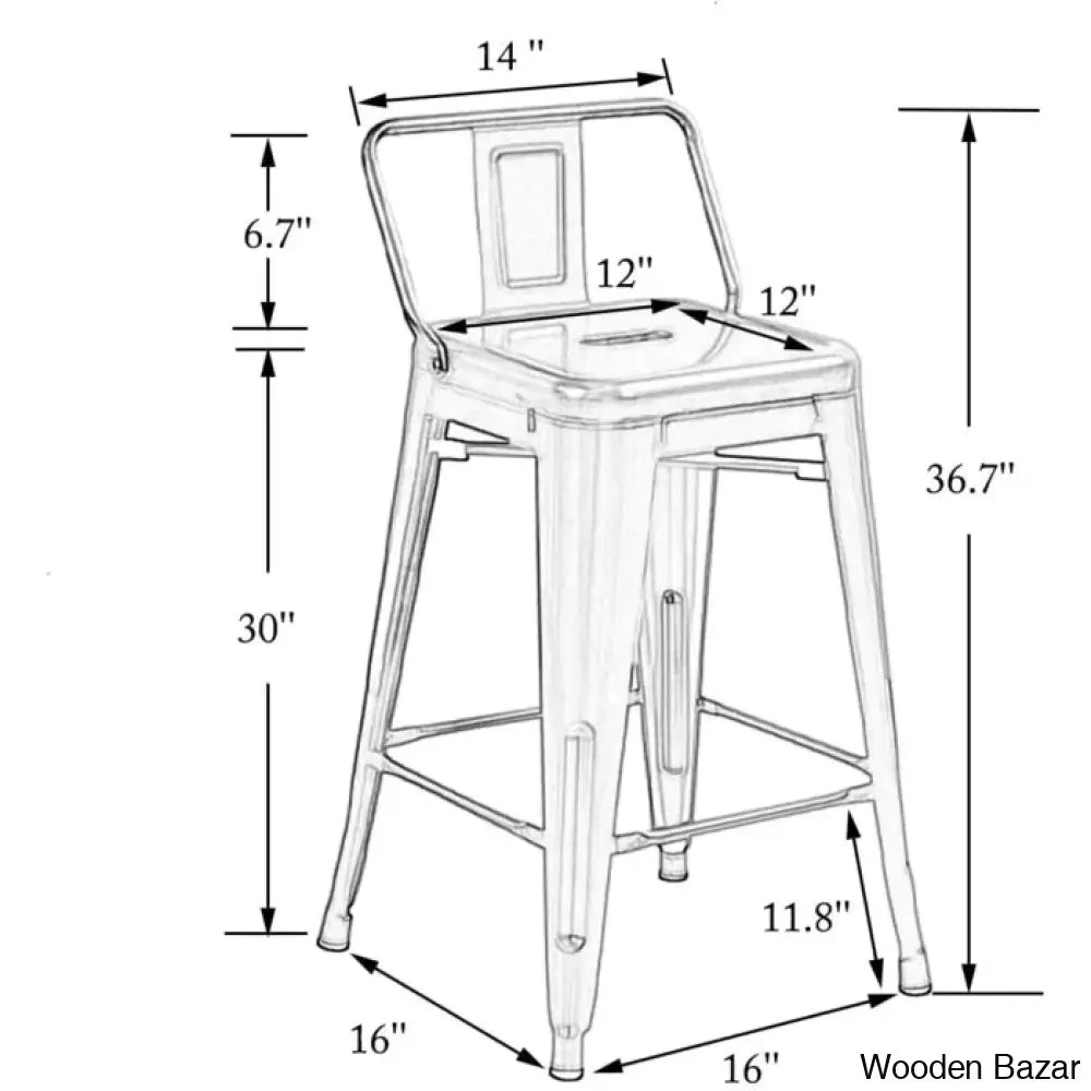 Saleha Swivel Counter And Bar Stool With Metal Frame (Set Of 4)