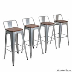 Saleha Swivel Counter And Bar Stool With Metal Frame (Set Of 4)