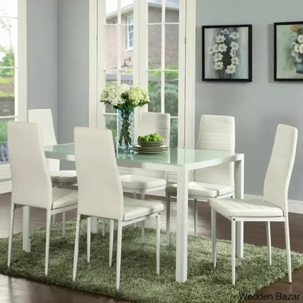 Saloop 6 Seater New Glass Top Dining Set