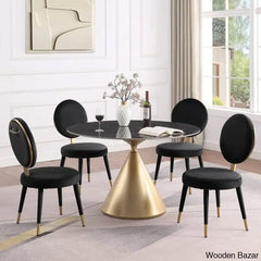 Santor Stylish 4 Seater Pedestal Dining Set - Wooden Bazar