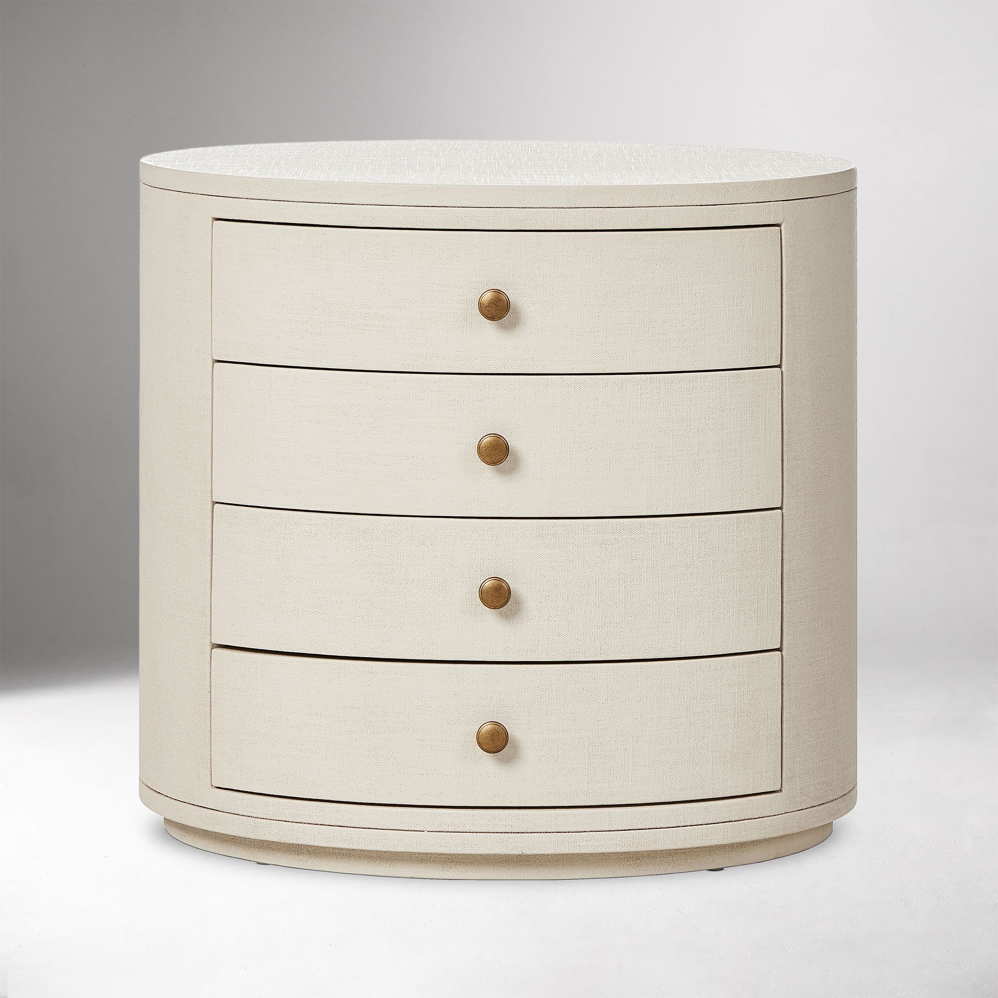 Celpox Modern Bedside Table In Oval Shape - Wooden Bazar