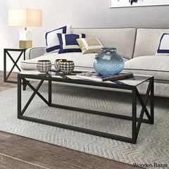 Saskay Glass Top Coffee And Center Table