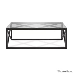 Saskay Glass Top Coffee And Center Table