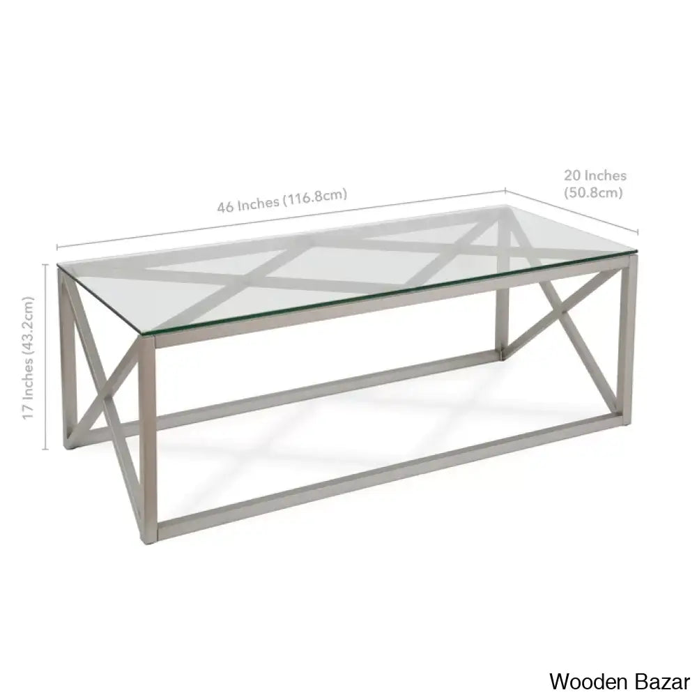 Saskay Glass Top Coffee And Center Table