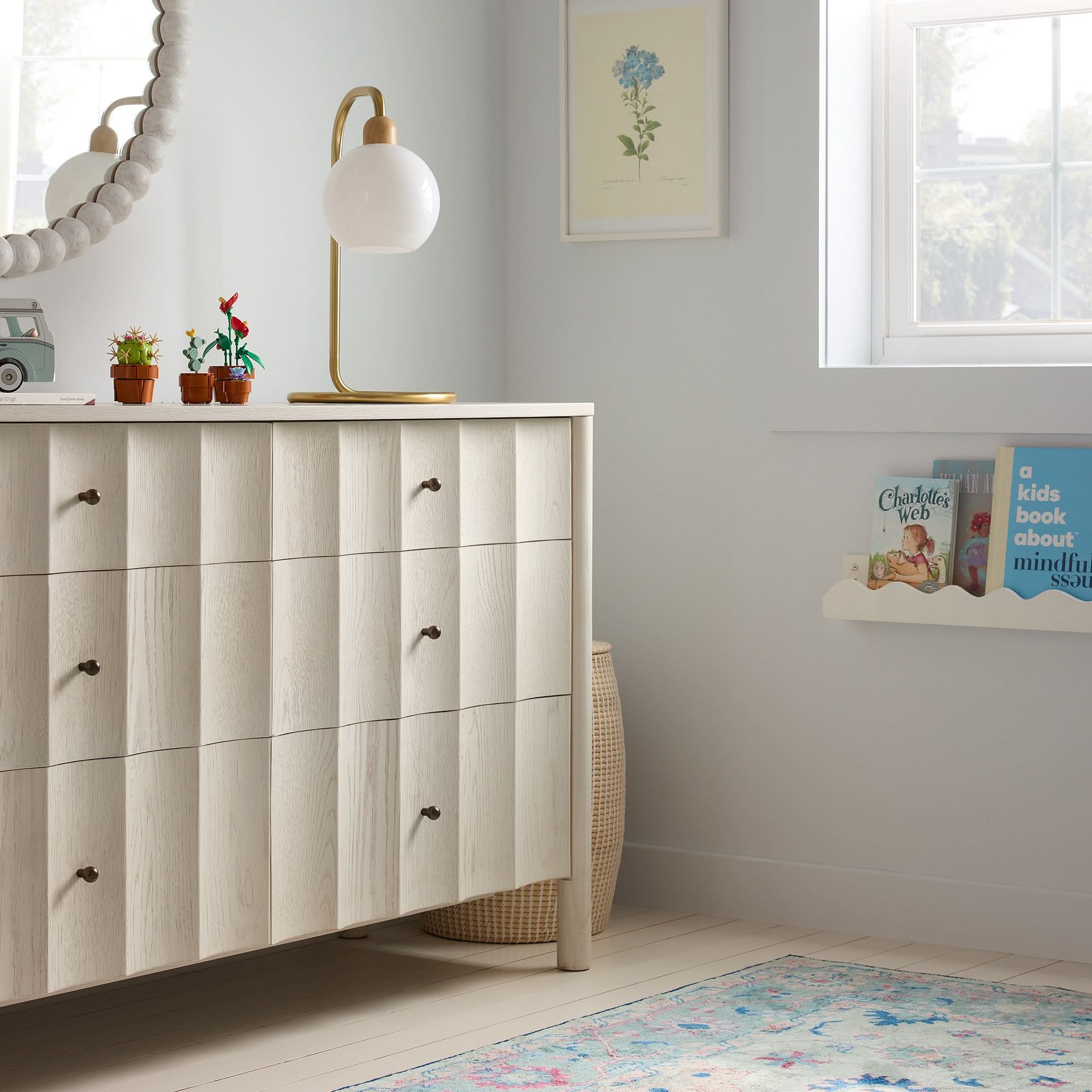 Scalloped 6-Drawer Dresser Wooden Bazar - Main Image