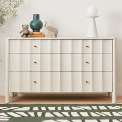 Scalloped 6-Drawer Dresser - Wooden Bazar