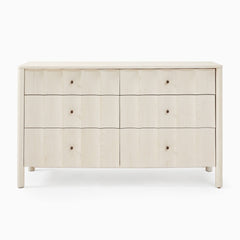 Scalloped 6-Drawer Dresser - Wooden Bazar