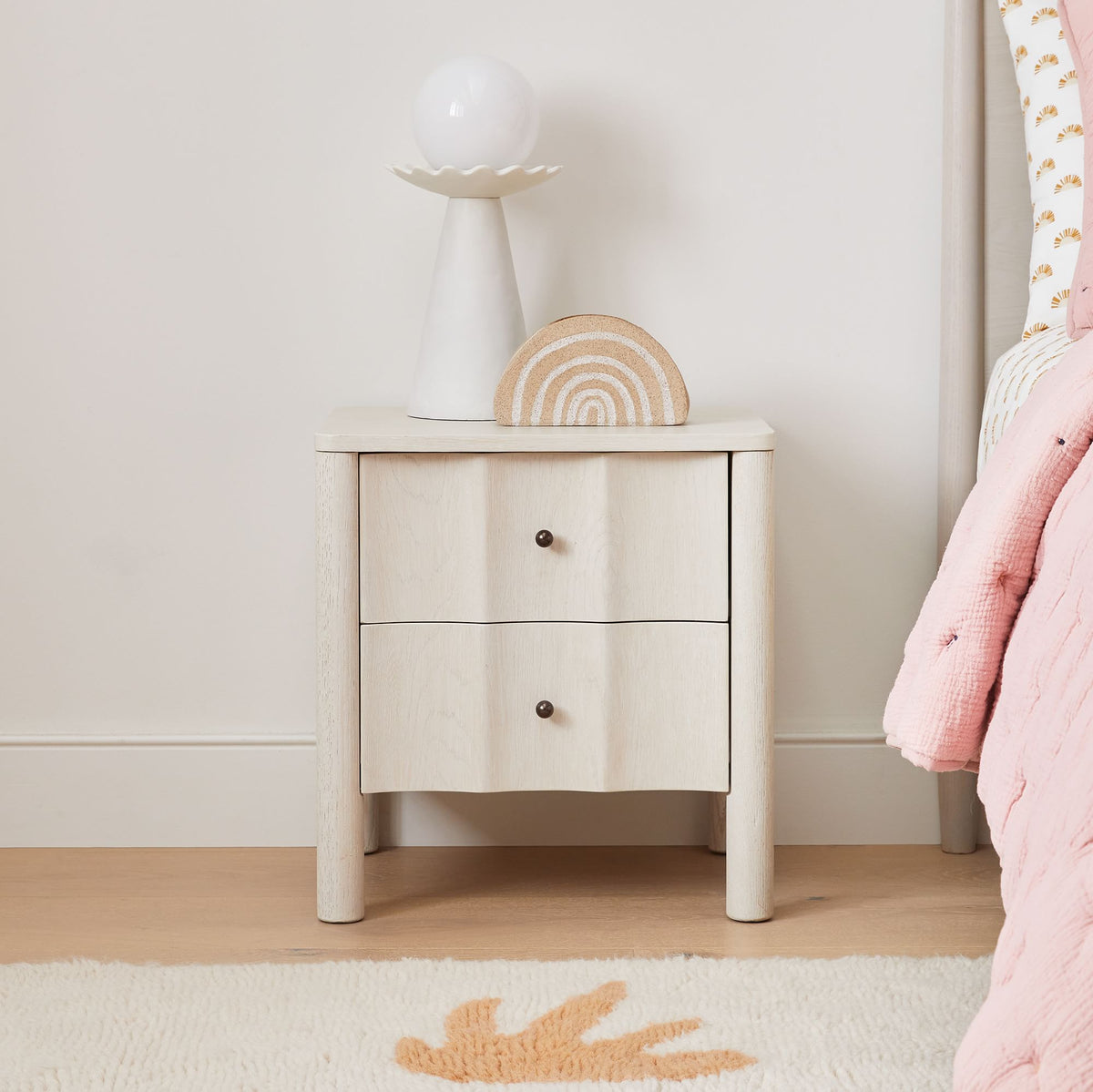 Keroxed Modern Bedside Table with Storage Drawers