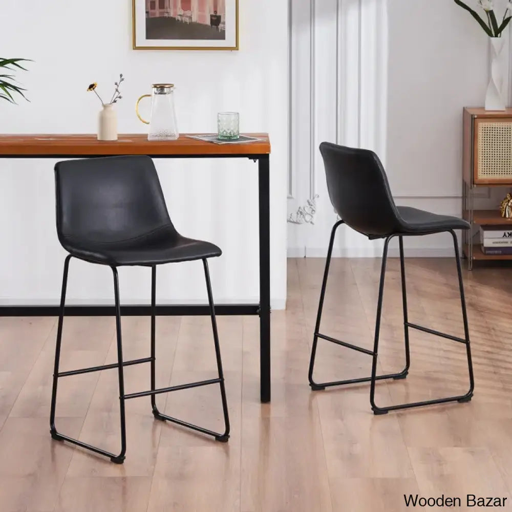 Schero Dining Chairs Counter Stool & Bar Stools (Set Of 2) Black / (30’’ Seat Height)