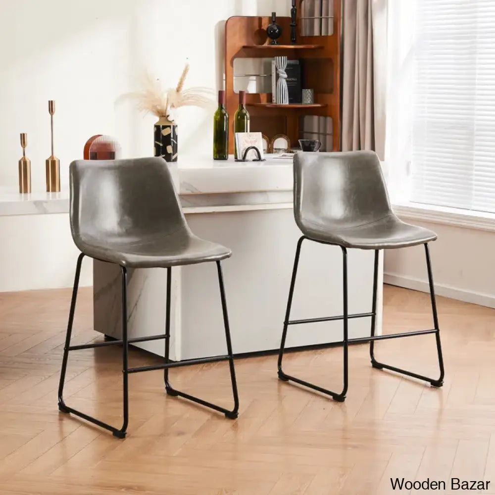 Schero Dining Chairs Counter Stool & Bar Stools (Set Of 2) Coffee / (30’’ Seat Height)