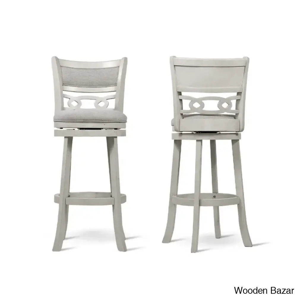 Scoggine Swivel Upholstered Counter And Bar Stool With Solid Wood Frame (Set Of 2)