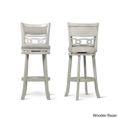 Scoggine Swivel Upholstered Counter And Bar Stool With Solid Wood Frame (Set Of 2)
