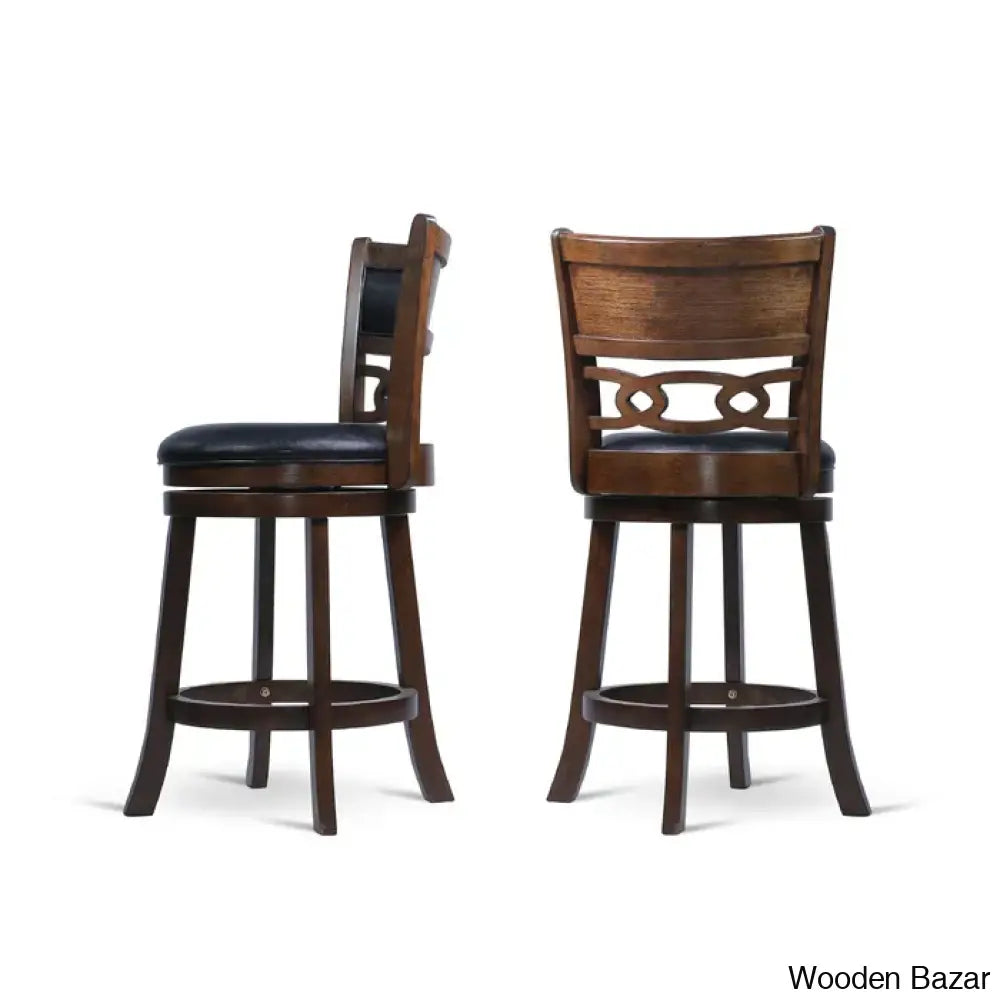 Scoggine Swivel Upholstered Counter And Bar Stool With Solid Wood Frame (Set Of 2)