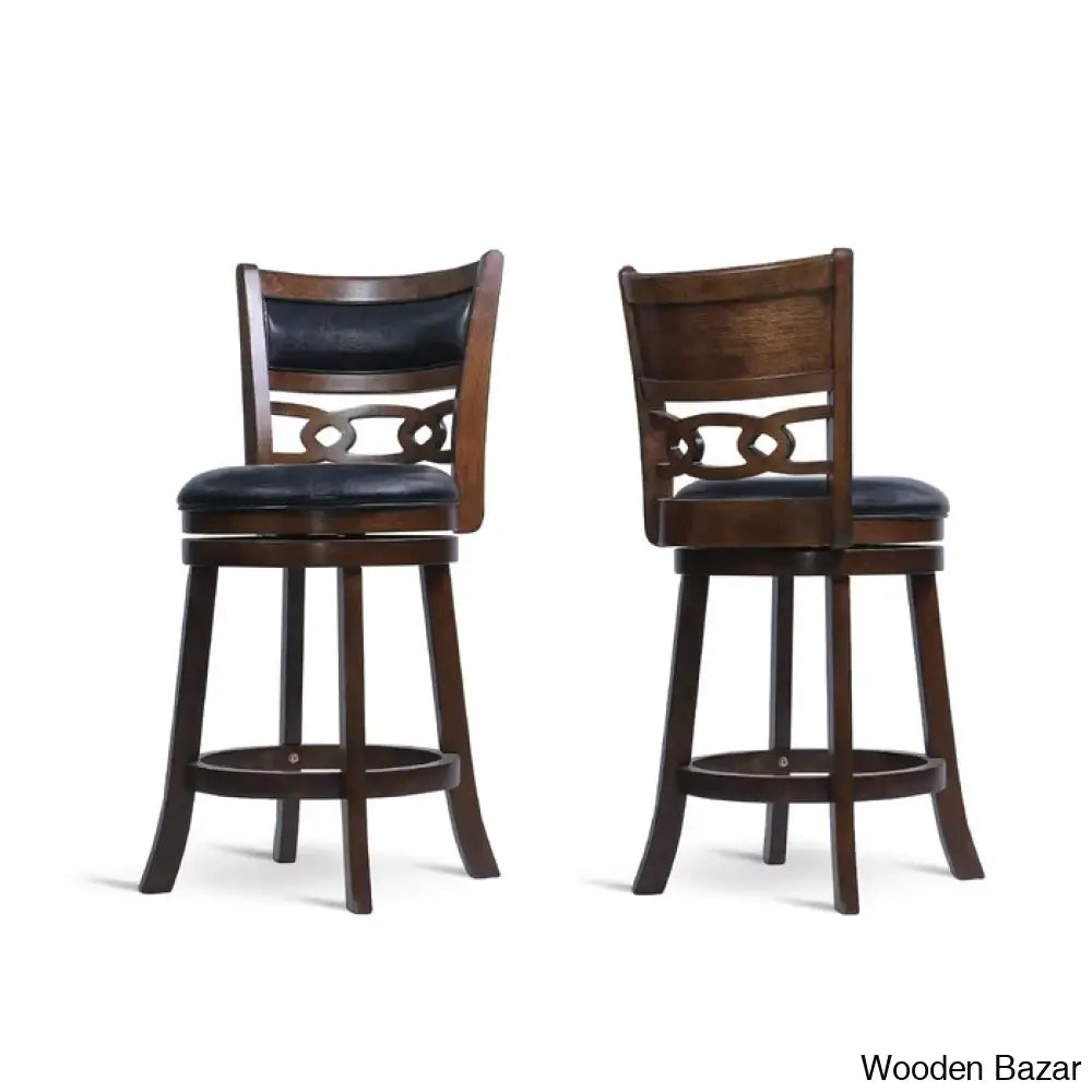 Scoggine Swivel Upholstered Counter And Bar Stool With Solid Wood Frame (Set Of 2)